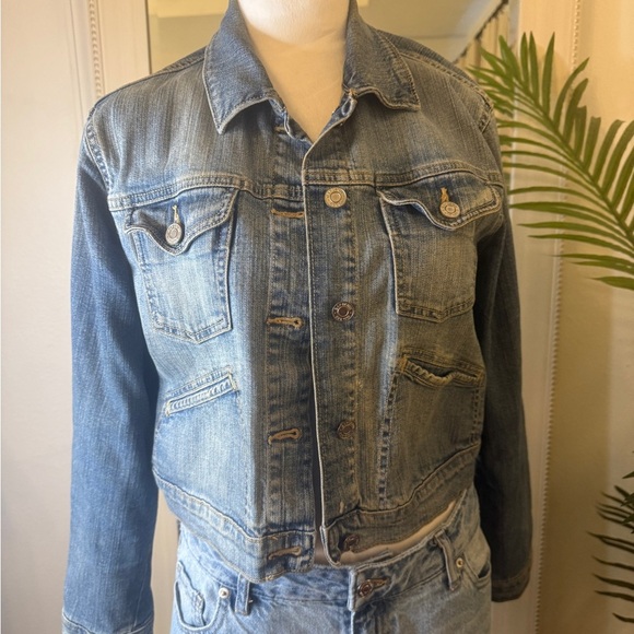 GAP Blue Denim Jacket with Silver Button - Picture 1 of 6